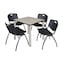 Kee Kee Square Table & Chair Set, Wood, Metal, Plastic Top, Maple TB3030PLBPCM47BK - alternate 1